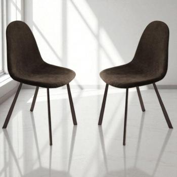 Chaise de cuisine PAMELA capitonnée en marron