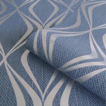 Amelie Geo Navy Vinyl Wallpaper