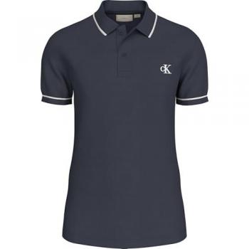 T-shirt Calvin Klein Jeans Coupe Ajustée Marine et Liseré Blanc
