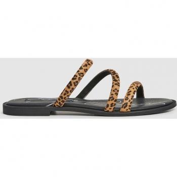 Pepe Jeans Women’s Casual Leather Sandals “Wild Print” – Braun, 38, Öko‑freundlich