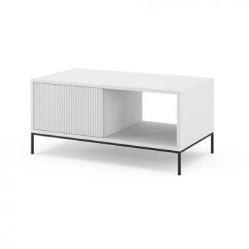 Vicco Couchtisch Eliza, 90 x 45 cm, Weiß, mit praktischer Schublade