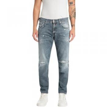 Replay Regular Slim Fit Jeans im Destroyed-Look Modell 'WILLBI', Größe 34/30