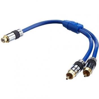 InLine Kabel in RCA (Cinch) – RCA (Cinch) x2 0,2 m blau (89927P) (0.25 m, Cinch), Audio Kabel