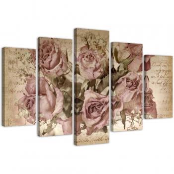 Feeby Rêve rose en toile, format 100x70 beige