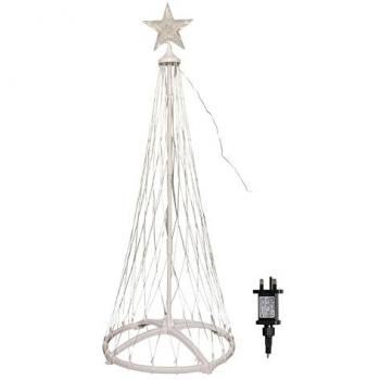 2.5m LED Christmas Cone Tree with 320 White Lights and Timer
