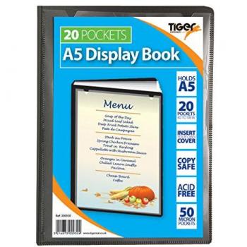 Tiger A5 Presentation Display Book Black 20 Pocket