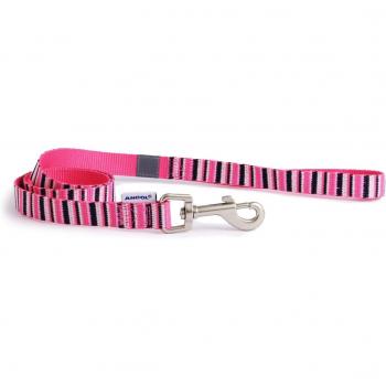 Ancol Eco-Conscious Dog Lead in Hot Pink and Candystripe Design