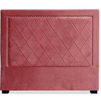 Tête de lit chic en velours rose 140 cm