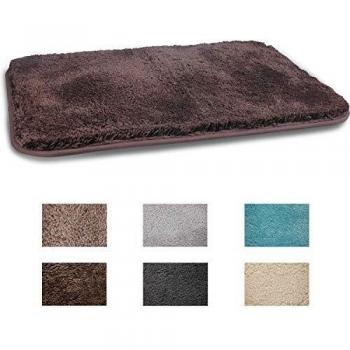 Maschinenwaschbare Badematte 60X90 cm, rutschfest, Hochflor, dunkelbraun