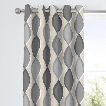 Rideau en coton gris à œillets
