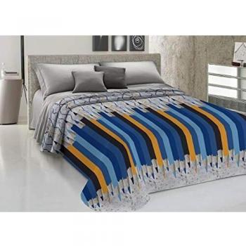 Cotone Azzurro Copriletto Piquet Matitoni