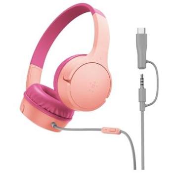 Belkin SoundForm Mini Headset – USB‑C, Pink (Wired)