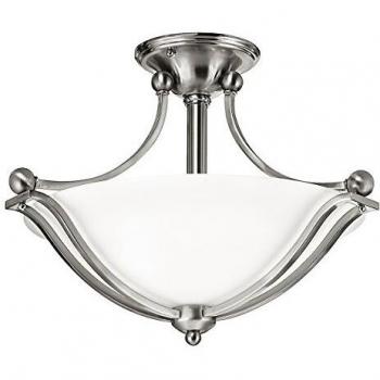 Elstead Bolla Wandleuchte und Deckenleuchte E27 2-fach 36cm Nickel gebürstet