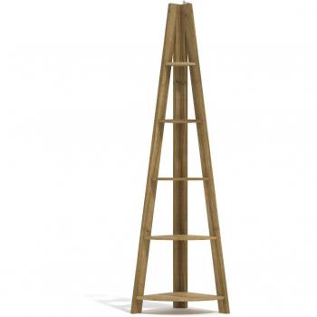 Corner Ladder Oak Shelving Unit