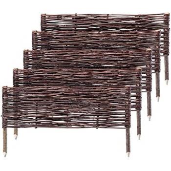 KADAX Willow Picket Fence – 5‑Pack, 60 cm High