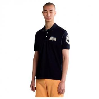 Polo Napapijri Amundsen Maniche Corte Blu Marine