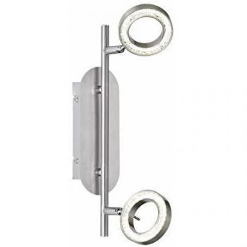 Wofi LED Deckenleuchte Naomi – 2×5 W – 860 lm – Warmweiß – Nickel matt/Chrom – Schwenkbar