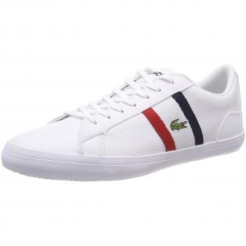 Lacoste Herren Lerond 119 3 CMA Sneaker, Weiß (Wht/Red/NVY 394), Größe 43 EU