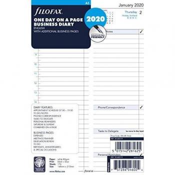 Filofax A5 Professional Day per Page Diary 2020