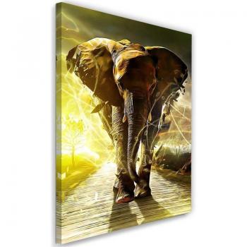 Immagine Elefante Africano 40x60 su Tela Marrone