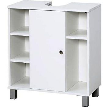 Mueble para Baño con 5 Compartimentos y 1 Puerta 60x30x68 cm Blanco