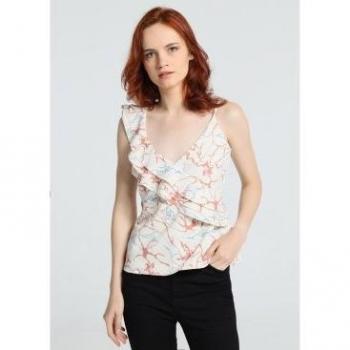 Blusa a spalline frange multicolore 13721-3607-75 di Victorio & Lucchino