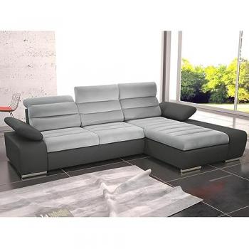 Canapé d'angle convertible bicolore MIRABEAU