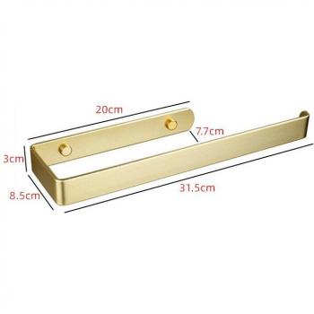 Brushed Gold Wall Mounted Towel Bar and Hooks
