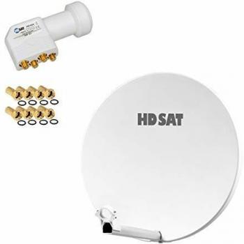 HDSAT Parabole Satellite 60cm Blanche INOX LNB Quad HD 4K