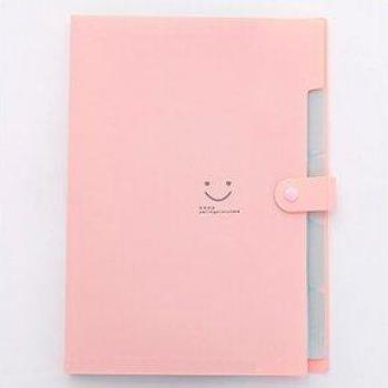 Kawaii A4 Waterproof File Folder with Smile Face