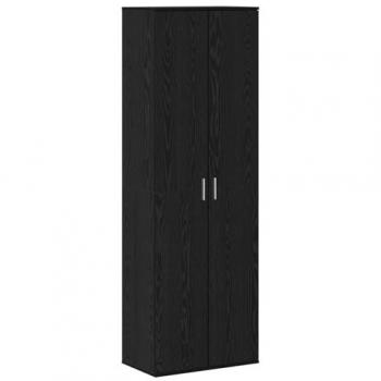 Hochschrank in Schwarz mit Eichen-Optik 60 x 35 x 180 cm