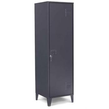 Armadietto grigio scuro con porta metallica