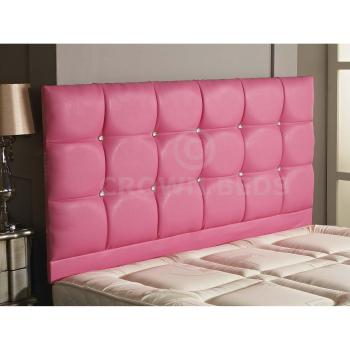 Crown Beds UK Regal Faux Leather Headboard 3FT (Single) 26'' High Pink