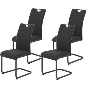 HELA MARS Freischwinger Esszimmerstuhl 4er Set, nachhaltiger Webstoff, 120 kg belastbar