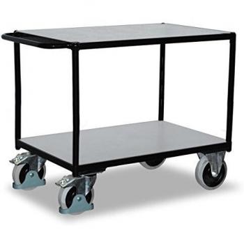 Schwerer ESD Tischwagen mit 2 Ladeflächen Traglast (kg): 500 Ladefläche: 1000 x 600 mm RAL 7024 Graphitgrau