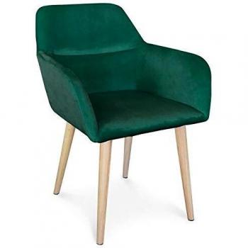 Fauteuil vintage scandinave velours vert