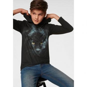 KIDSWORLD „Panther“ Kapuzen-T-Shirt – Basic-Passform, peppiger Druck