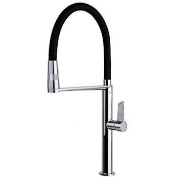Grifo de Cocina Monomando Cromado Ramon Soler con Caño Flexible de Silicona Negra