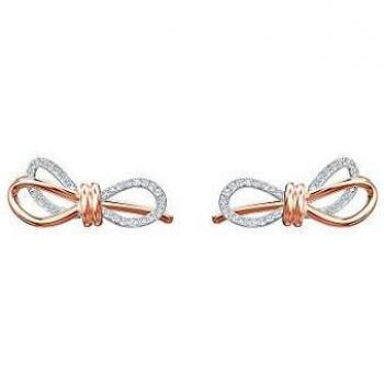 Damen‑Ohrstecker „Lifelong Bow“ aus Edelstahl und Swarovski‑Kristallen