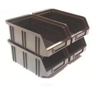 Stapelbare opbergdozen B2 Zwart 4 Stuks