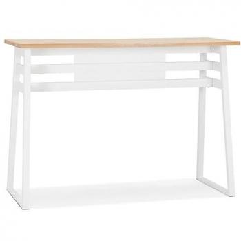 NIKI High Bar Table – Dimension 150 × 60 cm, bois naturel, pied en métal blanc