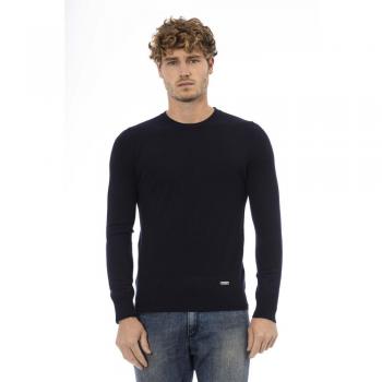 Blue Wool Crew Neck Sweater