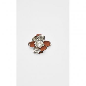 Stradivarius Floral Grey OS Accent Brooch