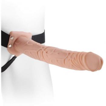 Hollow Strap‑On für Fetish Fantasy – 28 cm, realistischer Penis, Hodenhülle