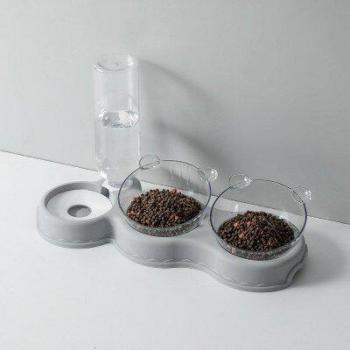 Removable Elevated Pet Bowl with Water Dispenser
