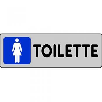 Cartello Adesivo Segnaletico Toilette Donne 15cm x 5cm per Negozi e Uffici