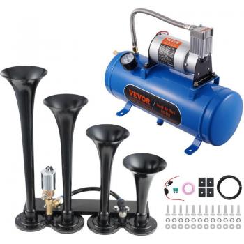 Kit Completo de Bocinas de Aire Vevor 150 dB y Compresor de 90-120 psi