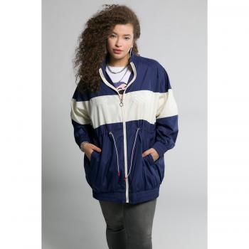 Giacca bomber sportiva in poliestere blu donna 64/66