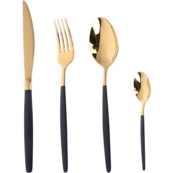 Luxury Red Handle Stainless Steel Silverware Set