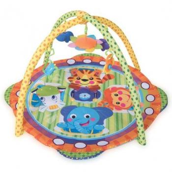 Safari-Freunde-Krabbelbogen – Spielbogen, Decke, Spiegel, Rassel (Orange)